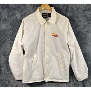 VTG 80s Auburn Sportswear IN-&-Out Coaches Jacket Men's Medium White